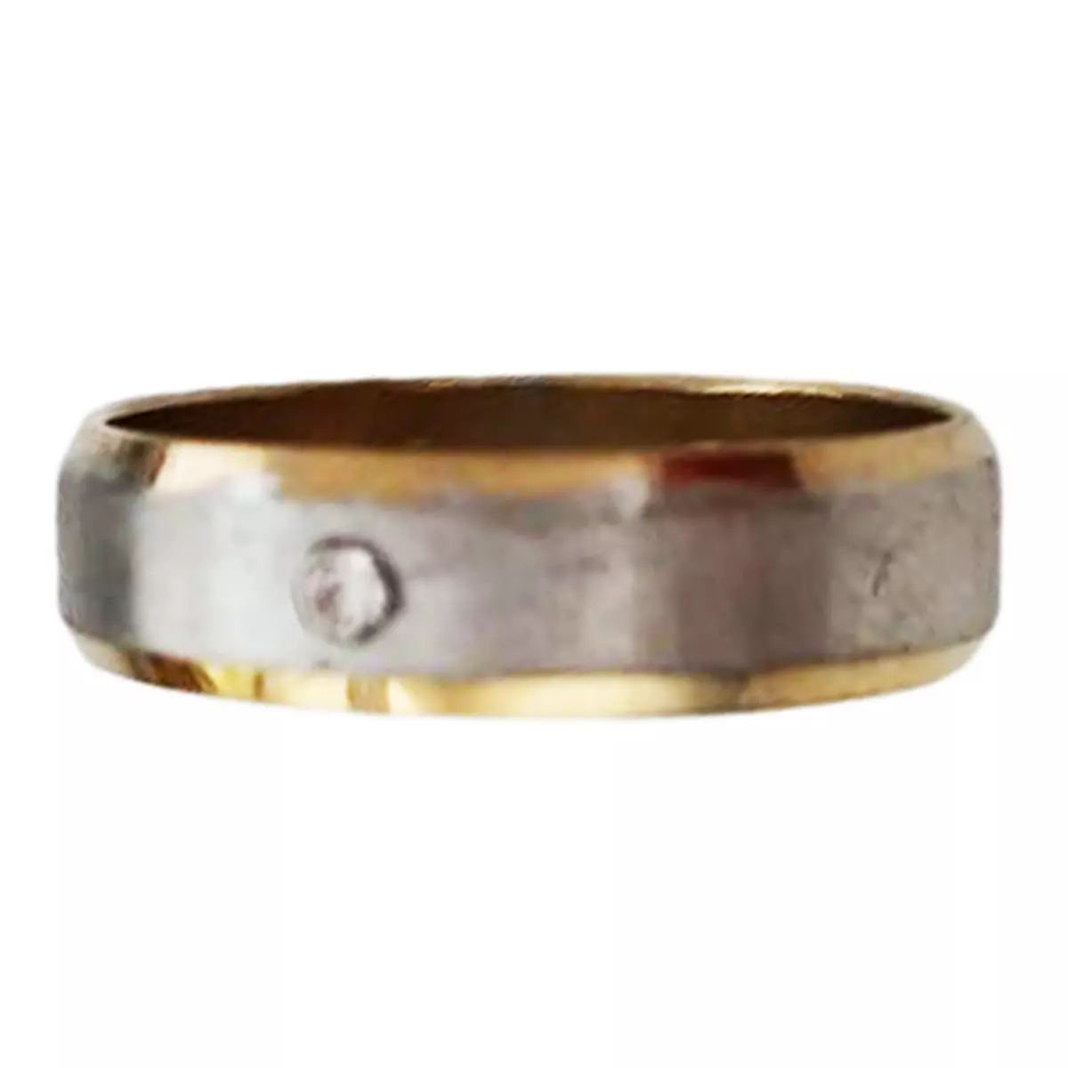 les trésors de lily Bague acier 'Peaceful' argenté doré 6 mm [R8251]