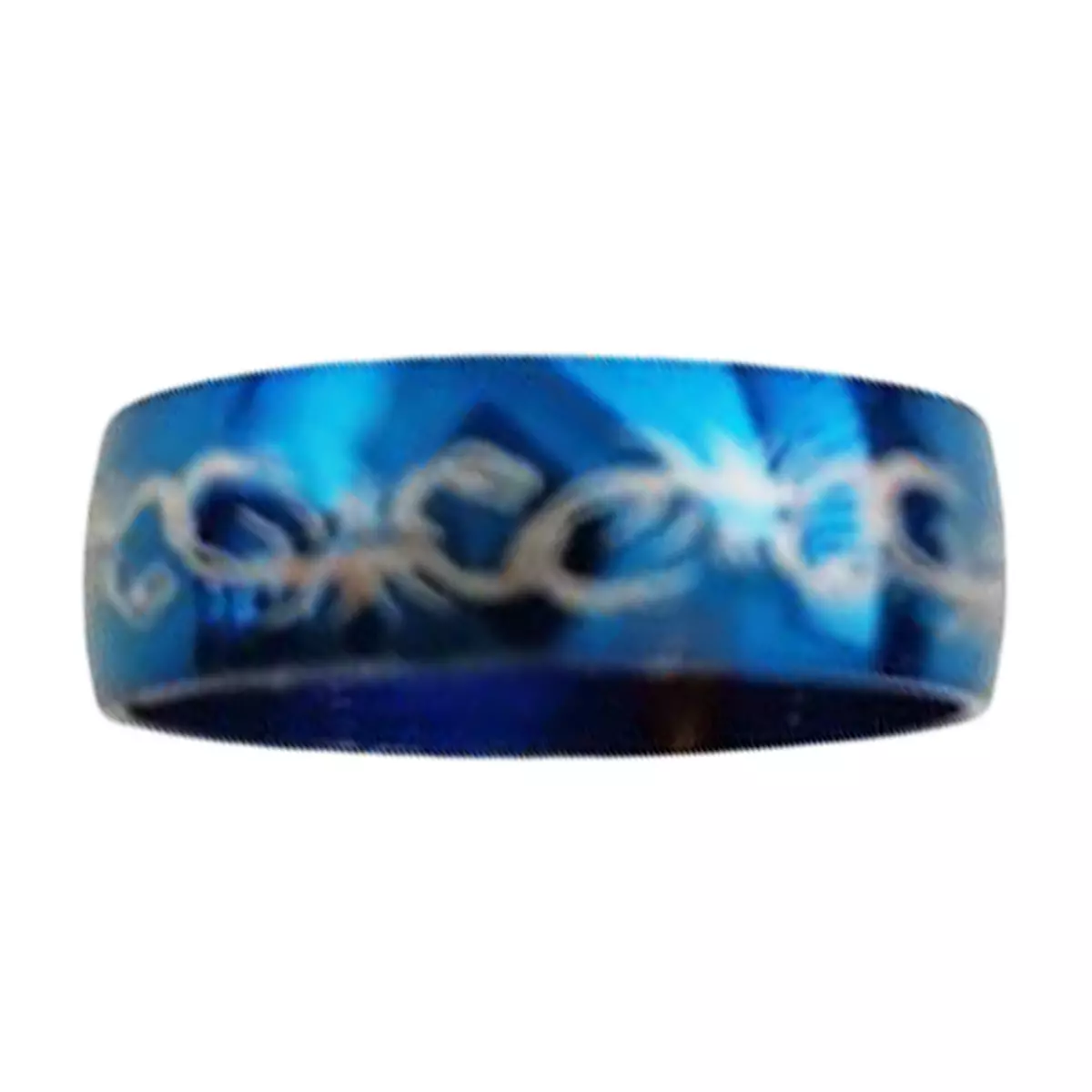 les trésors de lily Bague acier 'Peaceful' bleu (scorpion) 6 mm [R8270]