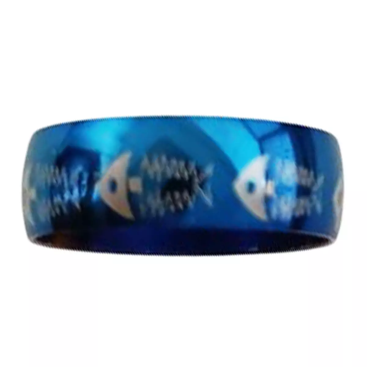 les trésors de lily Bague acier 'Peaceful' bleu (arête de poisson) 6 mm [R8271]