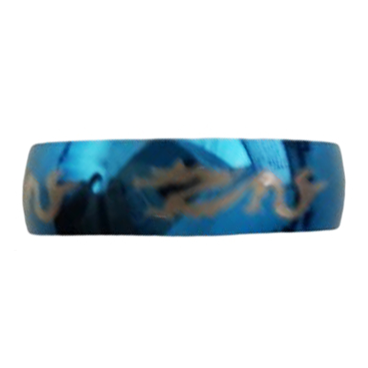 Bague acier \'Peaceful\' bleu (dragon) - 6 mm - [R8274]