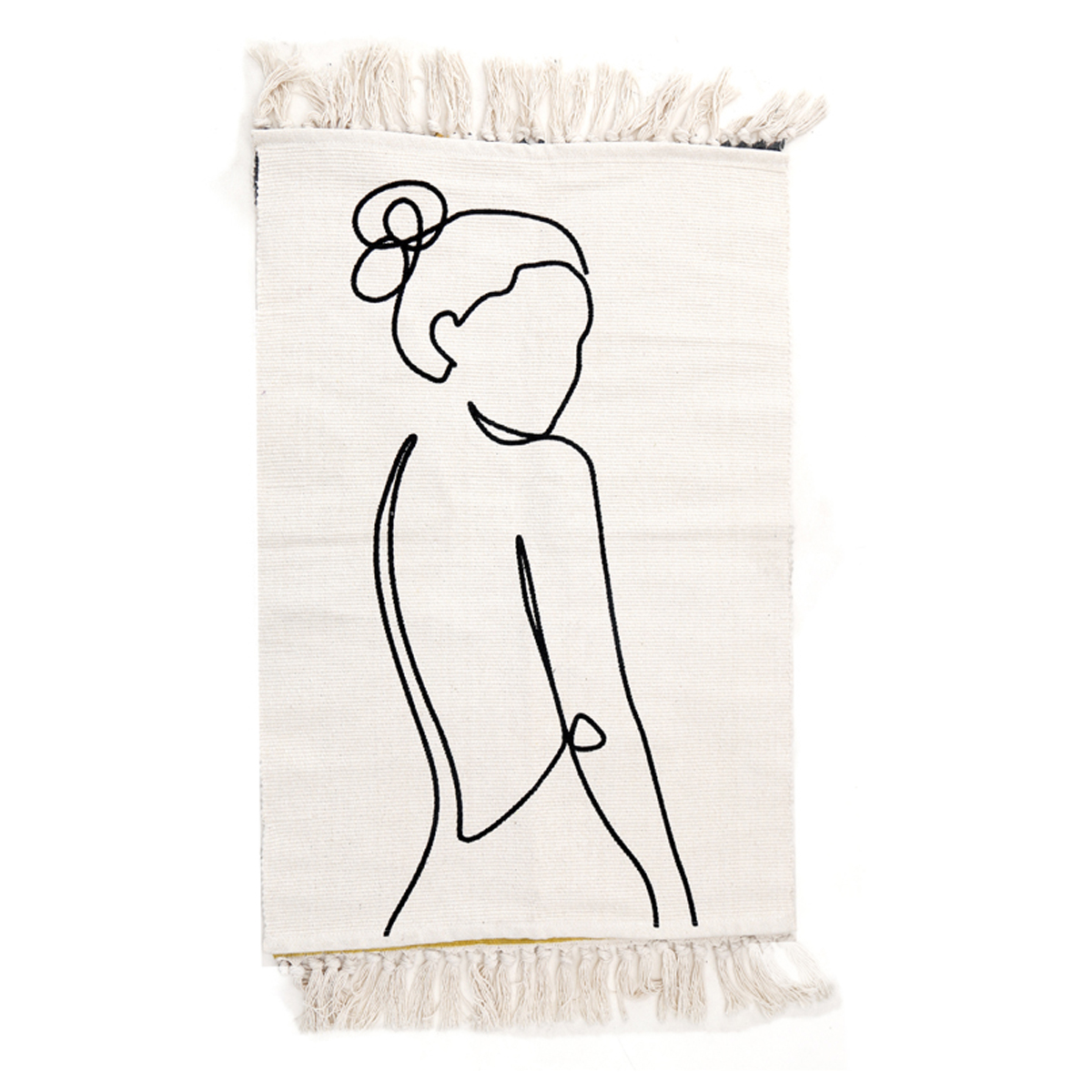 Tapis coton \'Arty\' beige - 90x60 cm - [R8302]