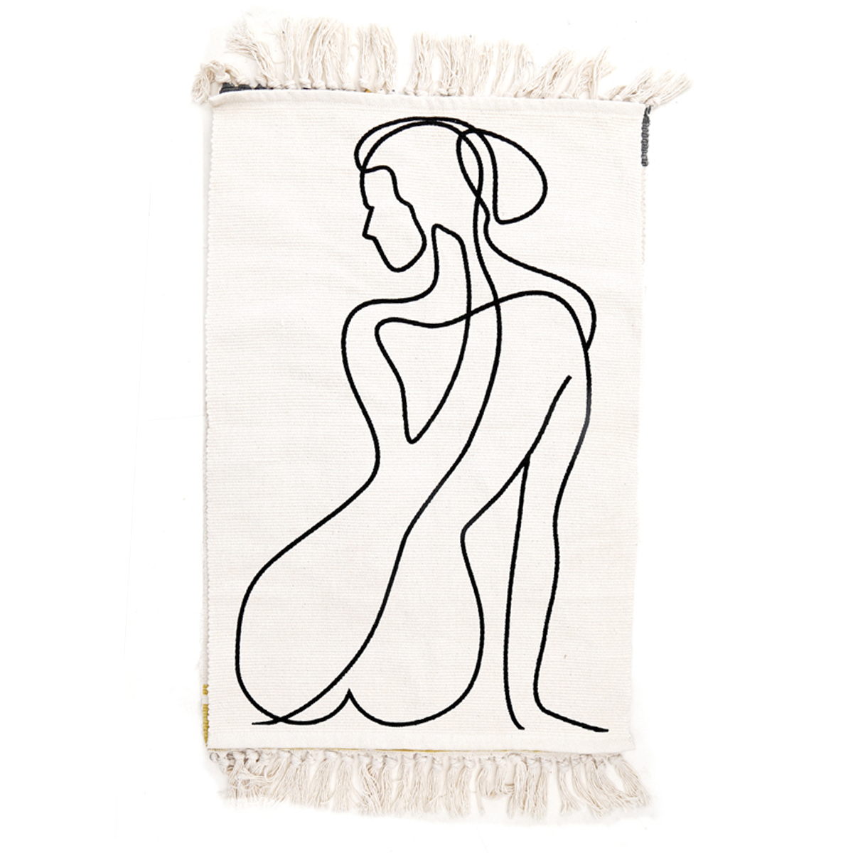 Tapis coton \'Arty\' beige - 90x60 cm - [R8303]