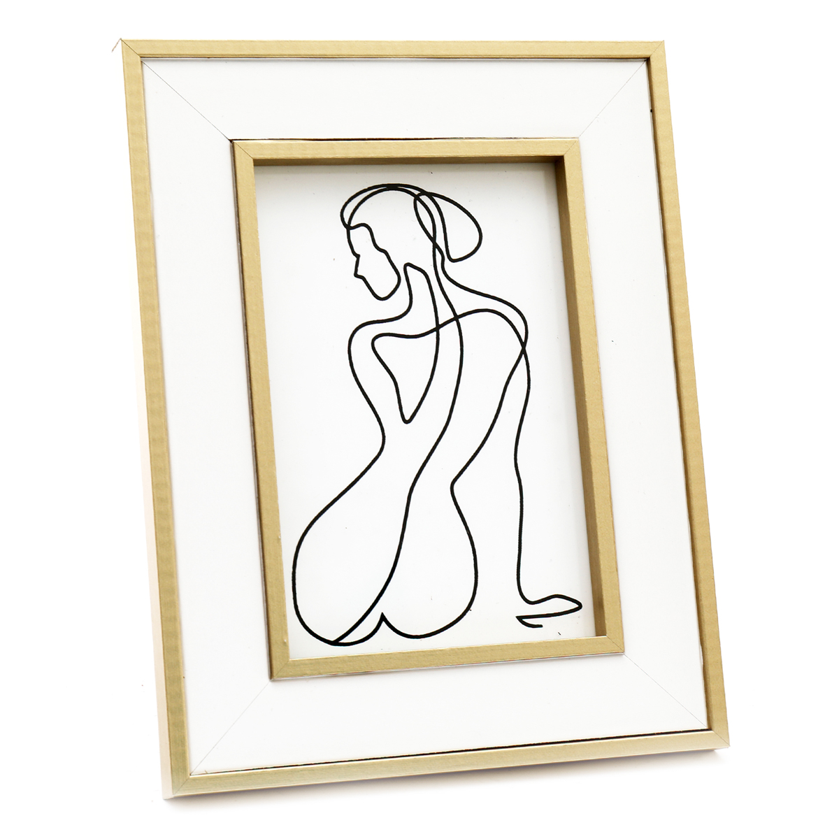 Cadre tableau bois \'Arty\' blanc beige - 21x16 cm - [R8306]