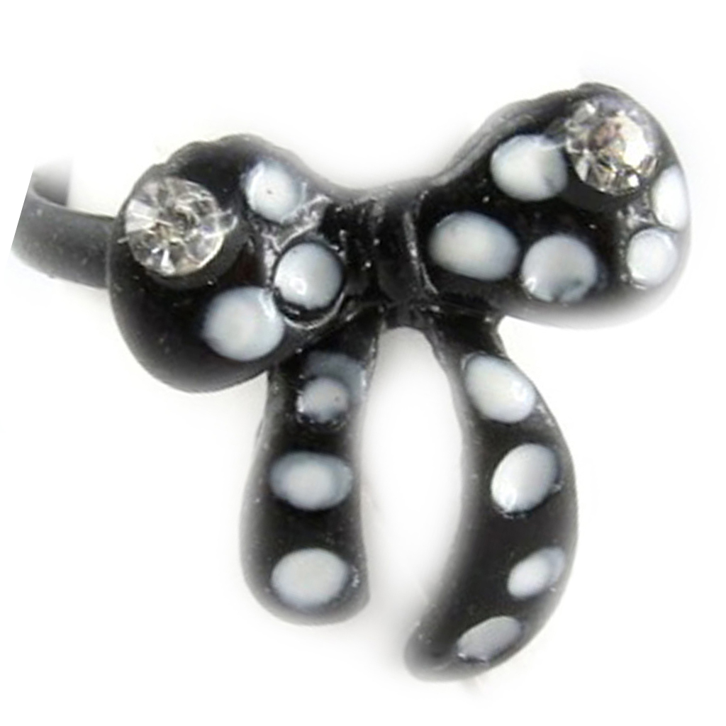 Bague enfant \'Le Monde de Coralie\' noir (nœud) - 15x15 mm - [R8342]
