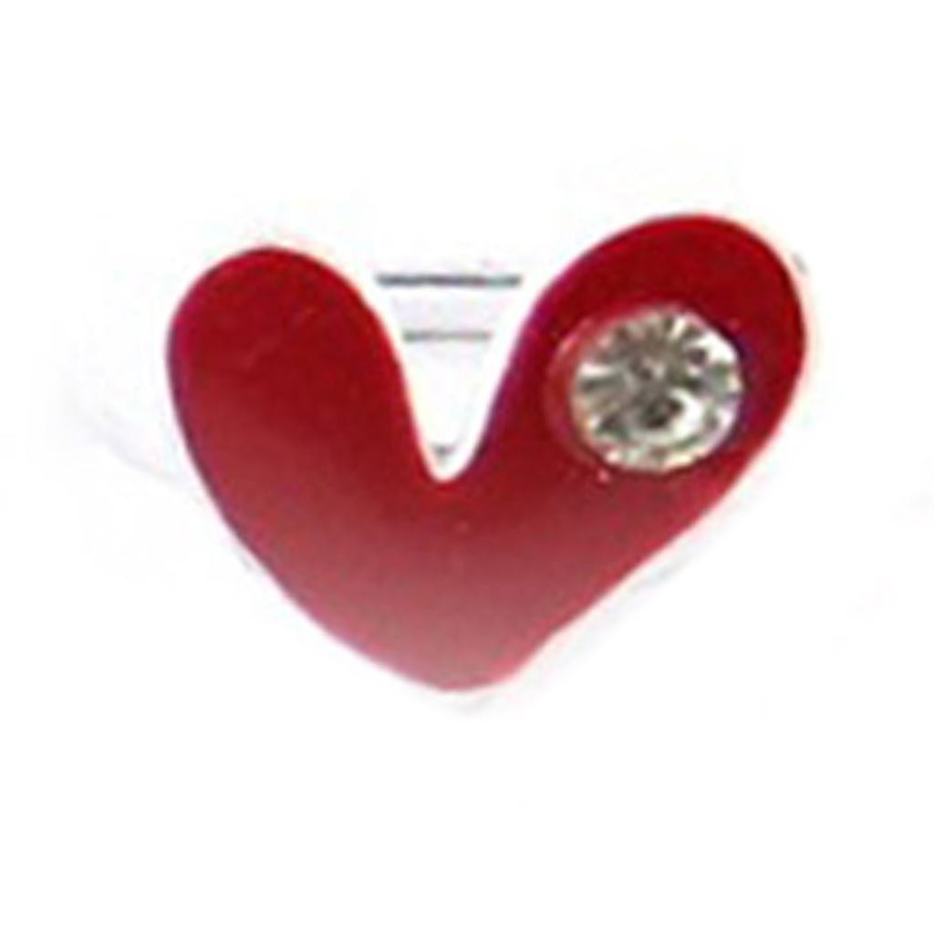 Bague enfant \'Le Monde de Coralie\' rouge (coeur) - 14x12 mm - [R8348]