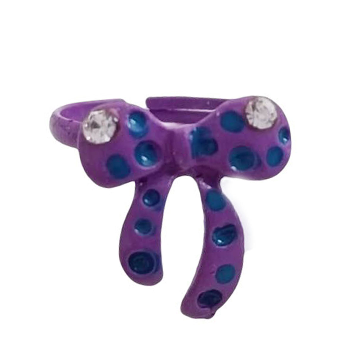 Bague enfant \'Le Monde de Coralie\' violet (nœud) - 15x15 mm - [R8378]