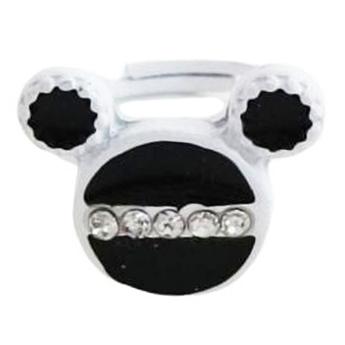 Bague enfant 'Le Monde de Coralie' noir (mickey) 16x14 mm [R8392]