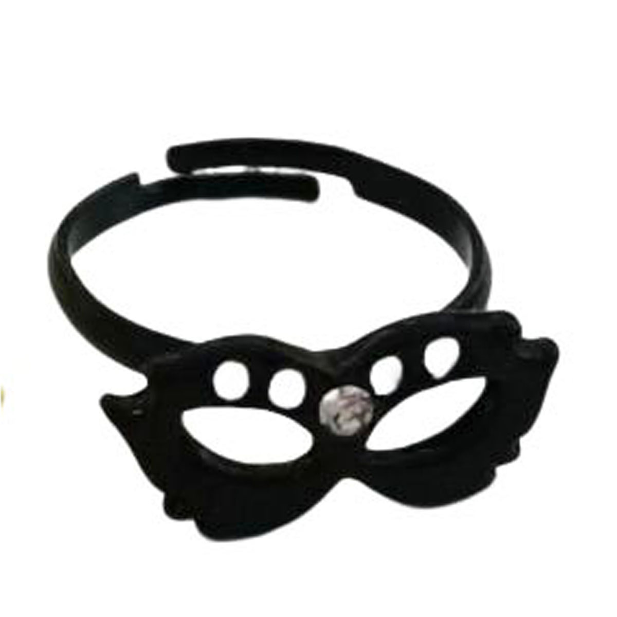 Bague enfant \'Le Monde de Coralie\' noir - 18x7 mm - [R8394]