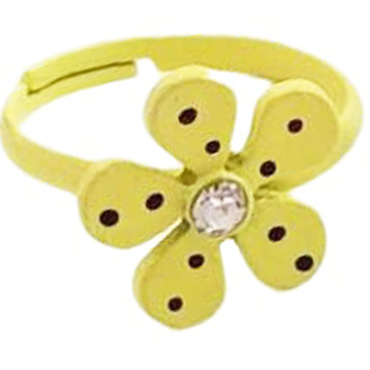 Bague enfant \'Le Monde de Coralie\' jaune (fleur) - 13 mm - [R8402]