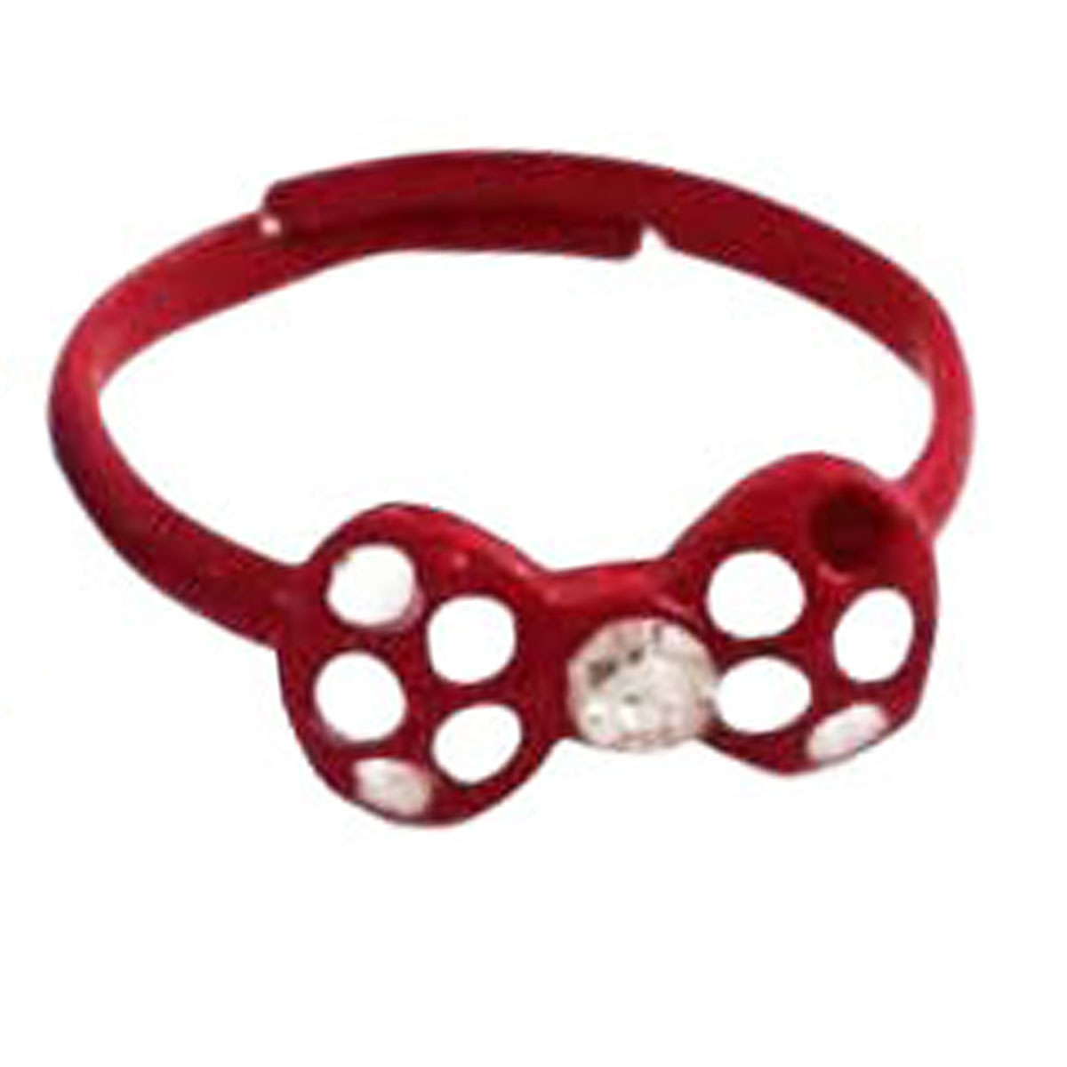 Bague enfant \'Le Monde de Coralie\' rouge (nœud romantique) - 12x6 mm - [R8407]