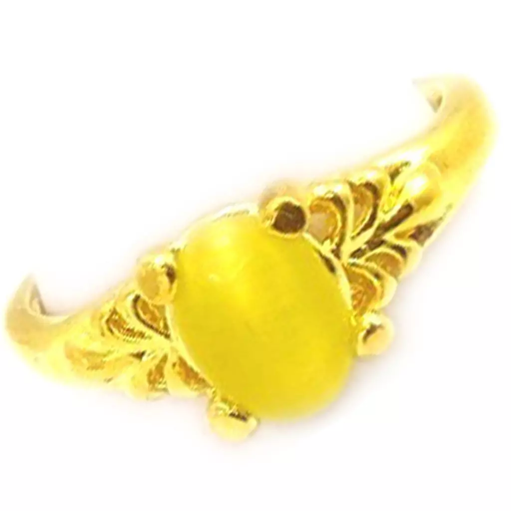 les trésors de lily Bague 'Scarlett' jaune doré 8x6 mm [R8429]