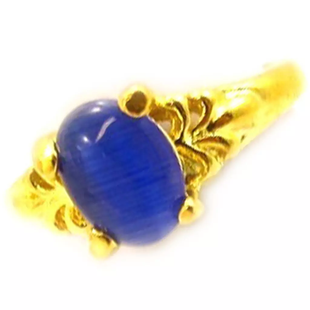 les trésors de lily Bague 'Scarlett' bleu doré 8x6 mm [R8431]