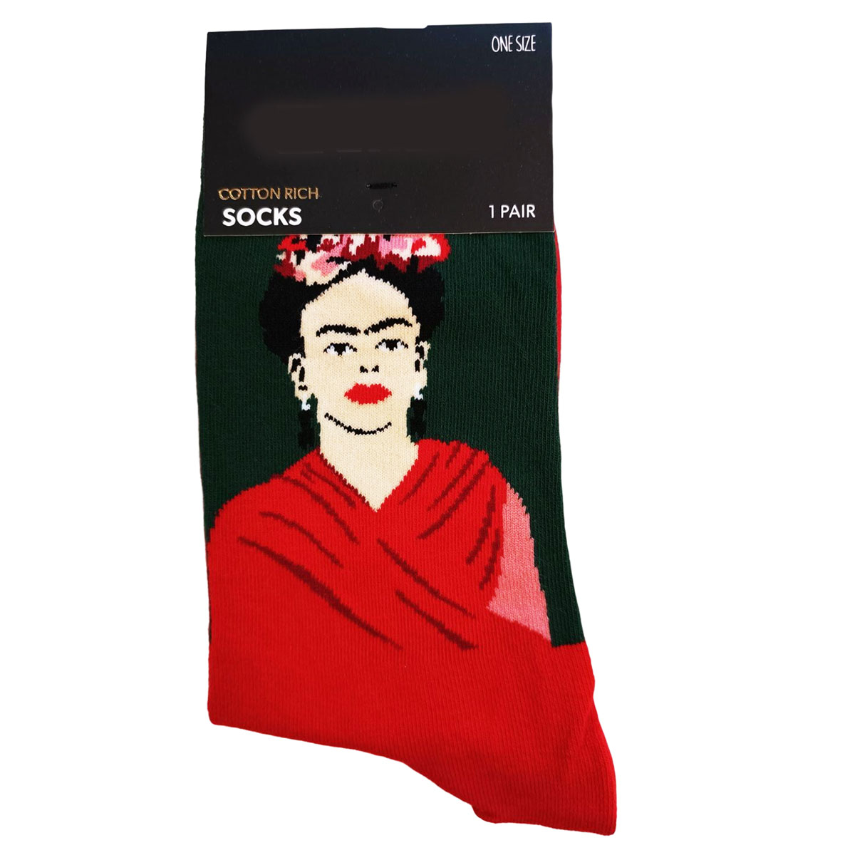 Chaussettes coton \'Frida\' rouge noir - taille unique - [R8454]
