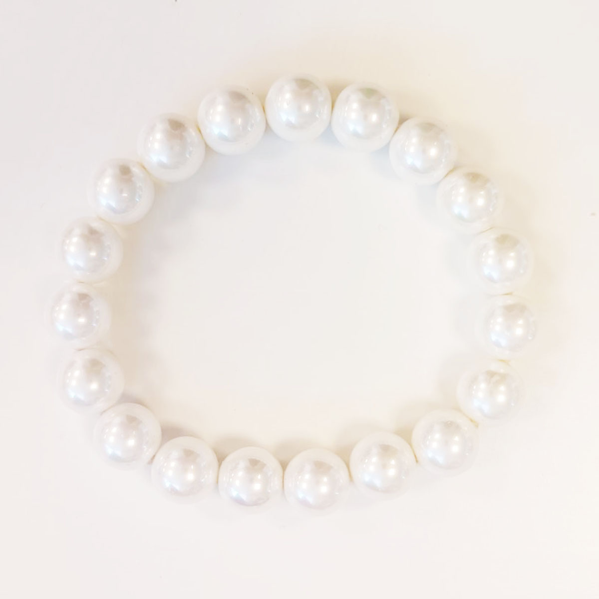 Bracelet de perles \'Perla\' ivoire - 10 mm - [R8484]