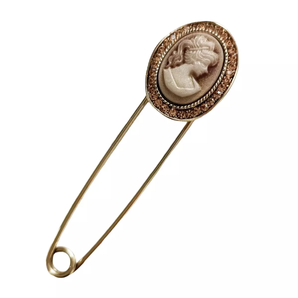 les trésors de lily Broche créateur 'Divine Camée' marron 7 cm 25x20 mm [R8500]