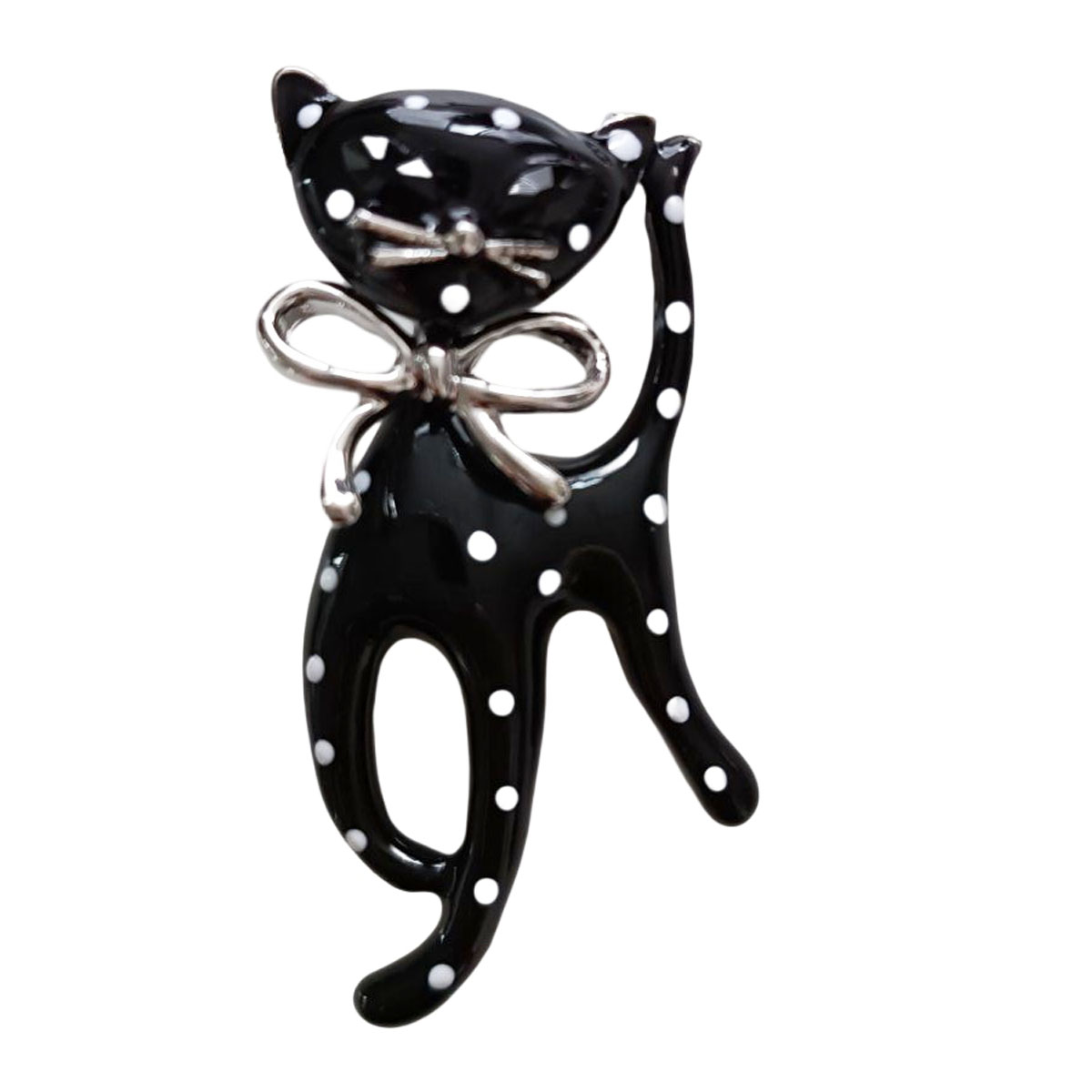 Broche Créateur \'Chat\' noir - 55x25 mm - [R8505]