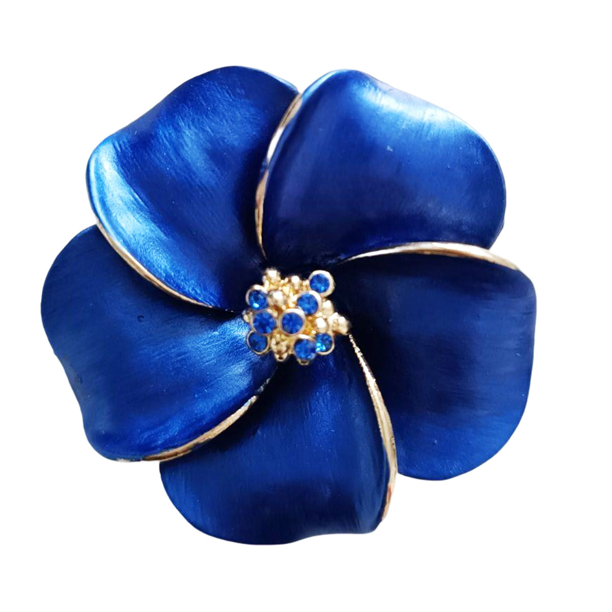 Broche Créateur \'Scarlett\' bleu (fleur) - 50 mm - [R8516]
