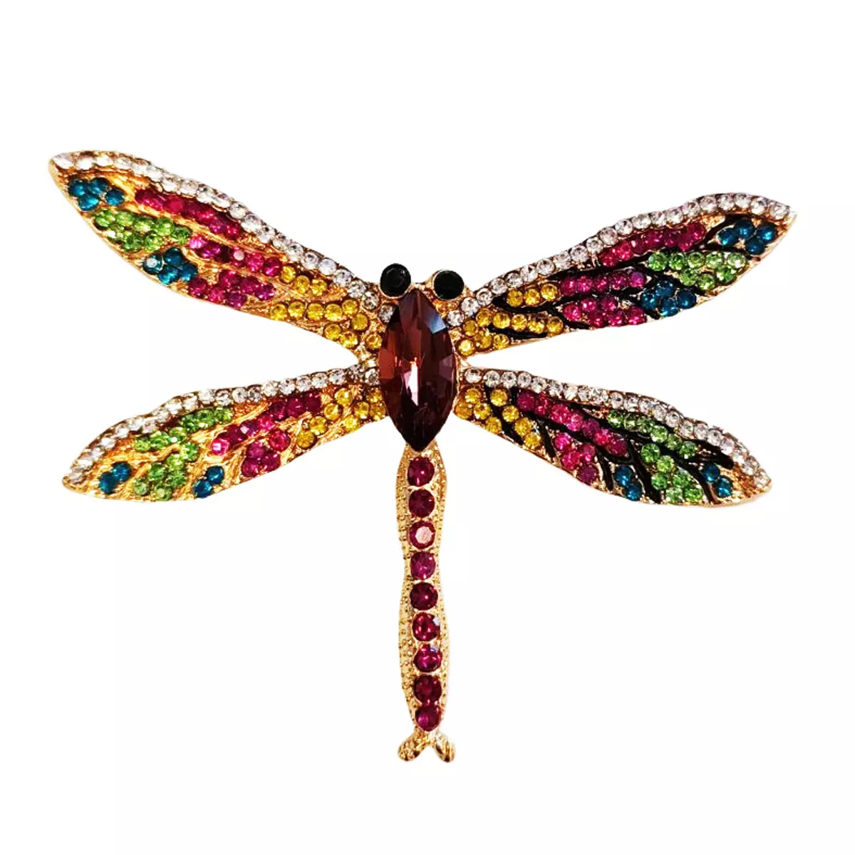 les trésors de lily Broche Créateur 'Libellule' multicolore doré 70x55 mm [R8555]