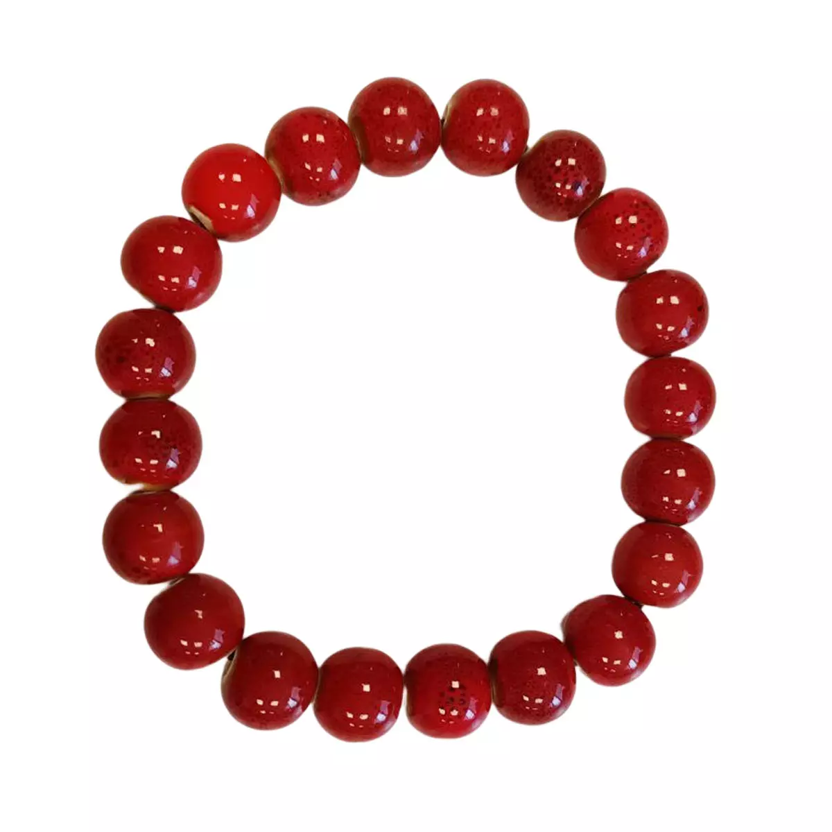 les trésors de lily Bracelet céramique 'Kilimanjaro' rouge 10 mm [R8556]