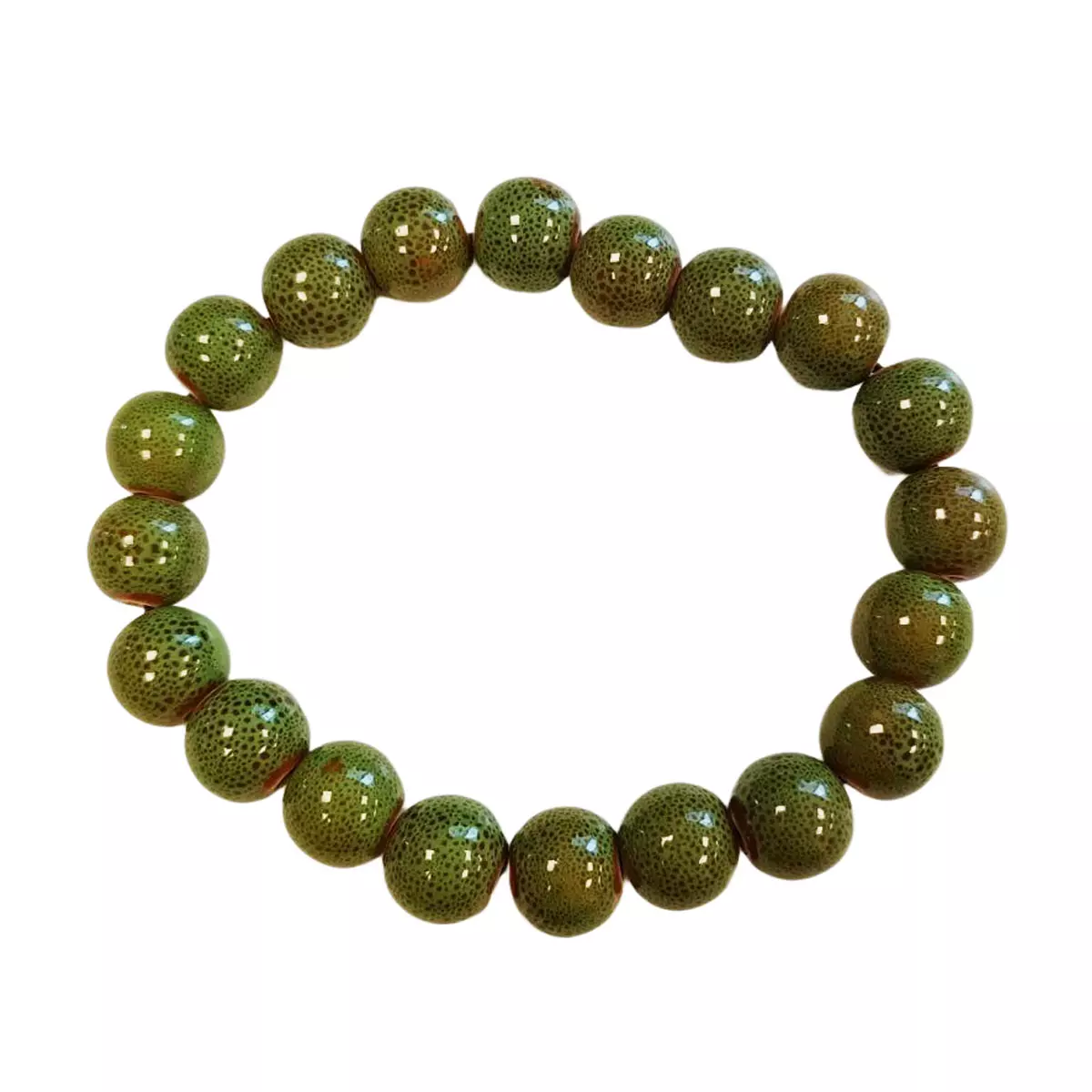 les trésors de lily Bracelet céramique 'Kilimanjaro' vert 10 mm [R8558]