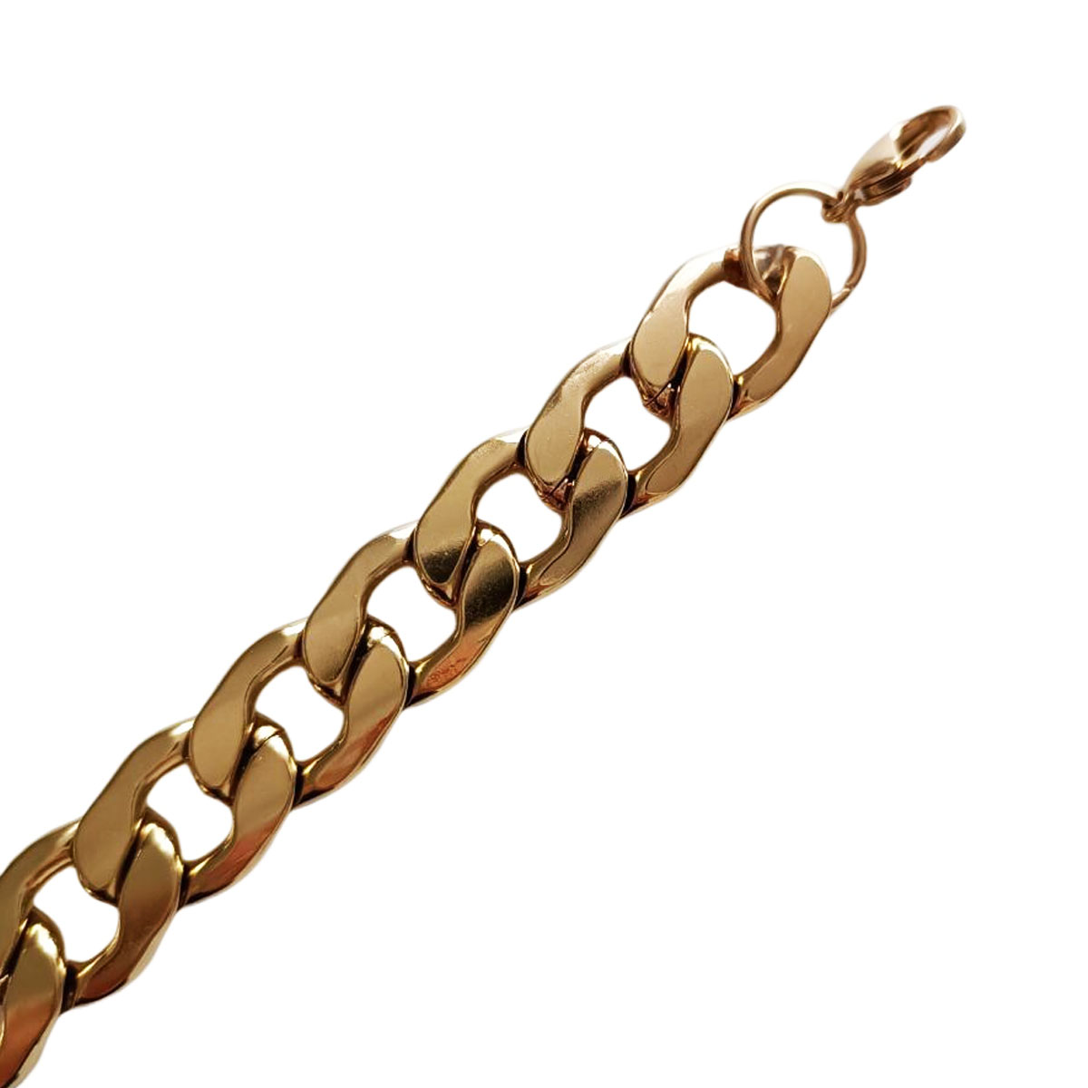 Bracelet Acier \'Maille Gourmette\' doré - 21 cm 13 mm - [R8600]