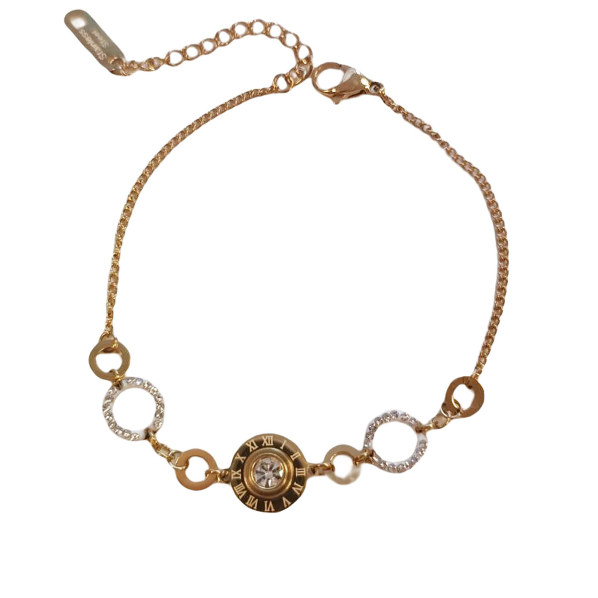 Bracelet créateur Acier \'Cléopatra\' doré - 10 mm - [R8624]