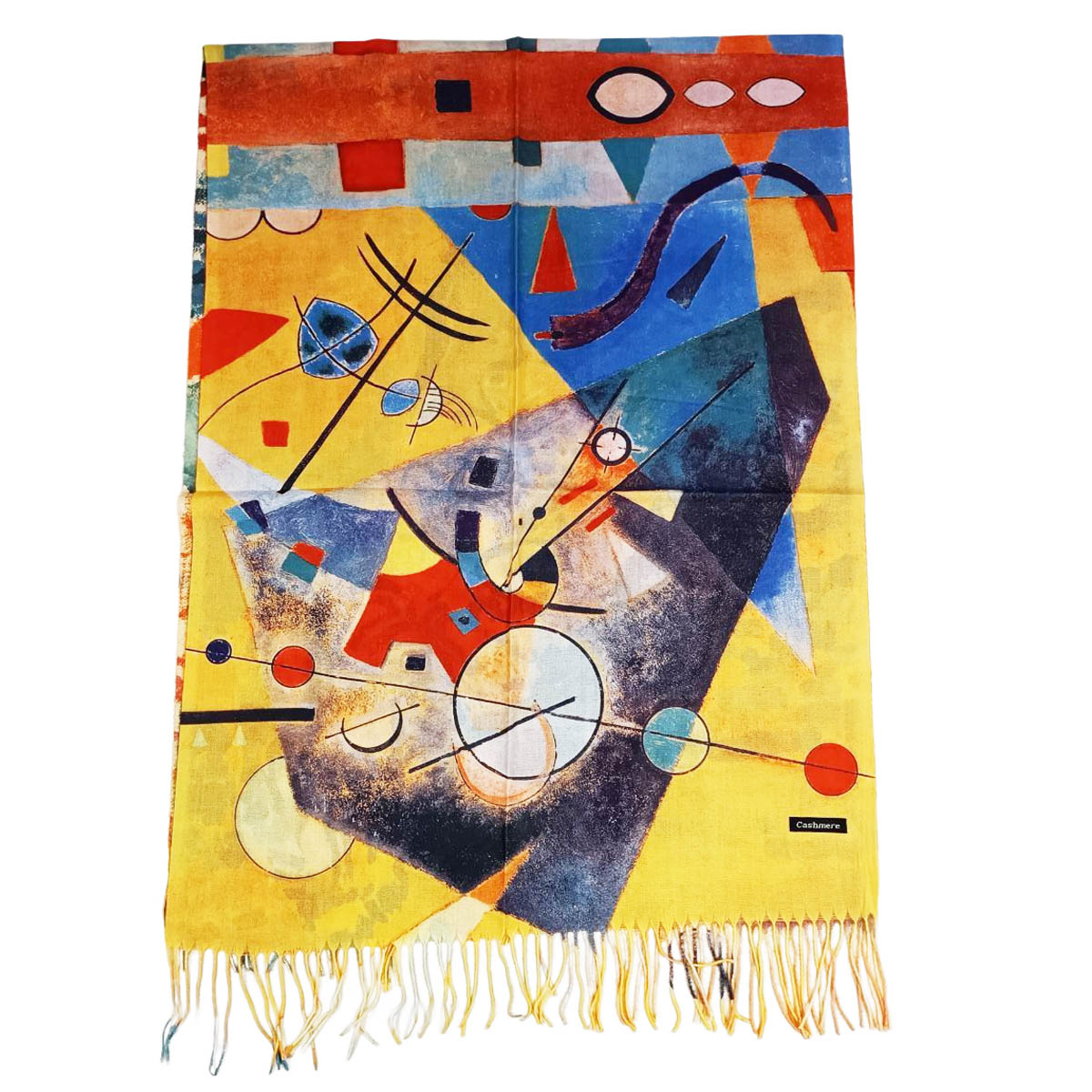 Écharpe cachemire \'Vassily Kandinsky\' multicolore - 200x70 cm - [R8637]