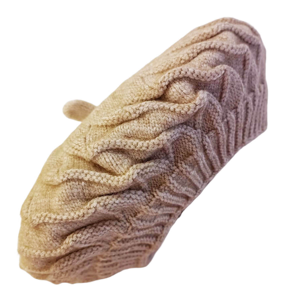 Béret tricot \'Scarlett\' beige taupe - taille unique - [R8643]