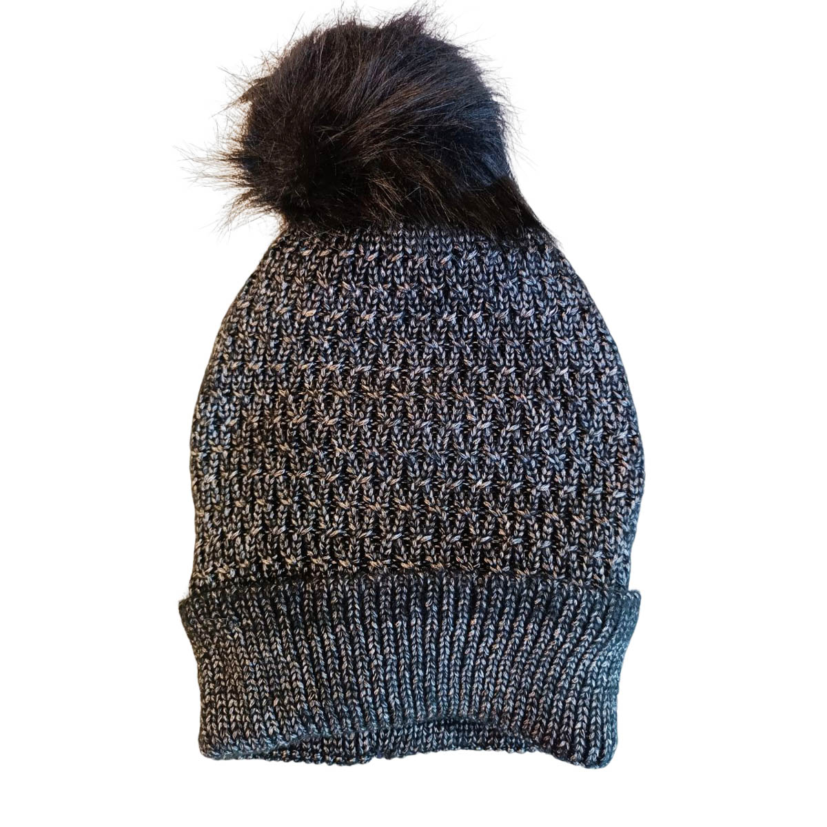 Bonnet tricot créateur \'Scarlett\' noir irisé - taille unique - [R8668]