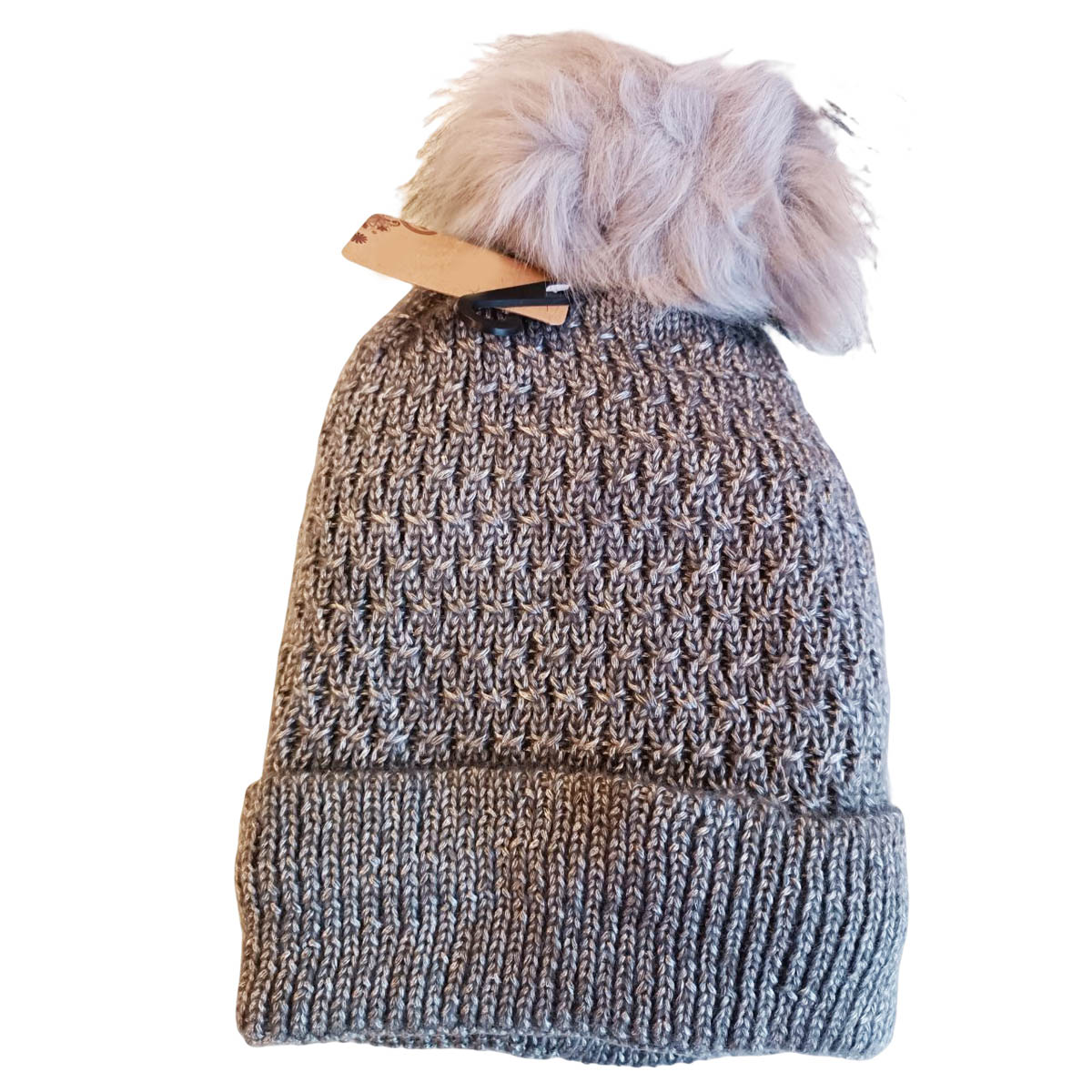 Bonnet tricot créateur \'Scarlett\' gris irisé - taille unique - [R8669]