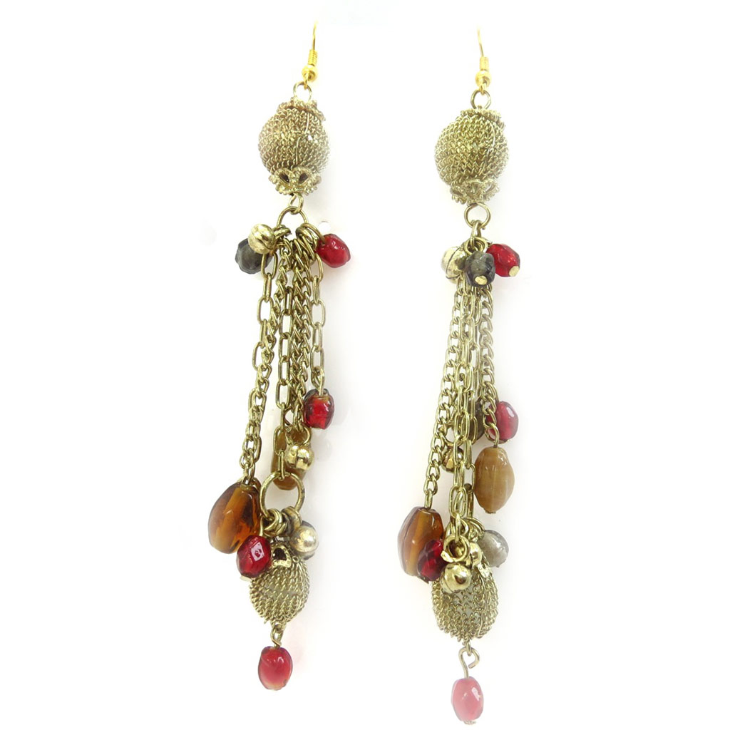 Boucles Créateur \'Altaï\' rouge doré - 13 cm - [K3108]