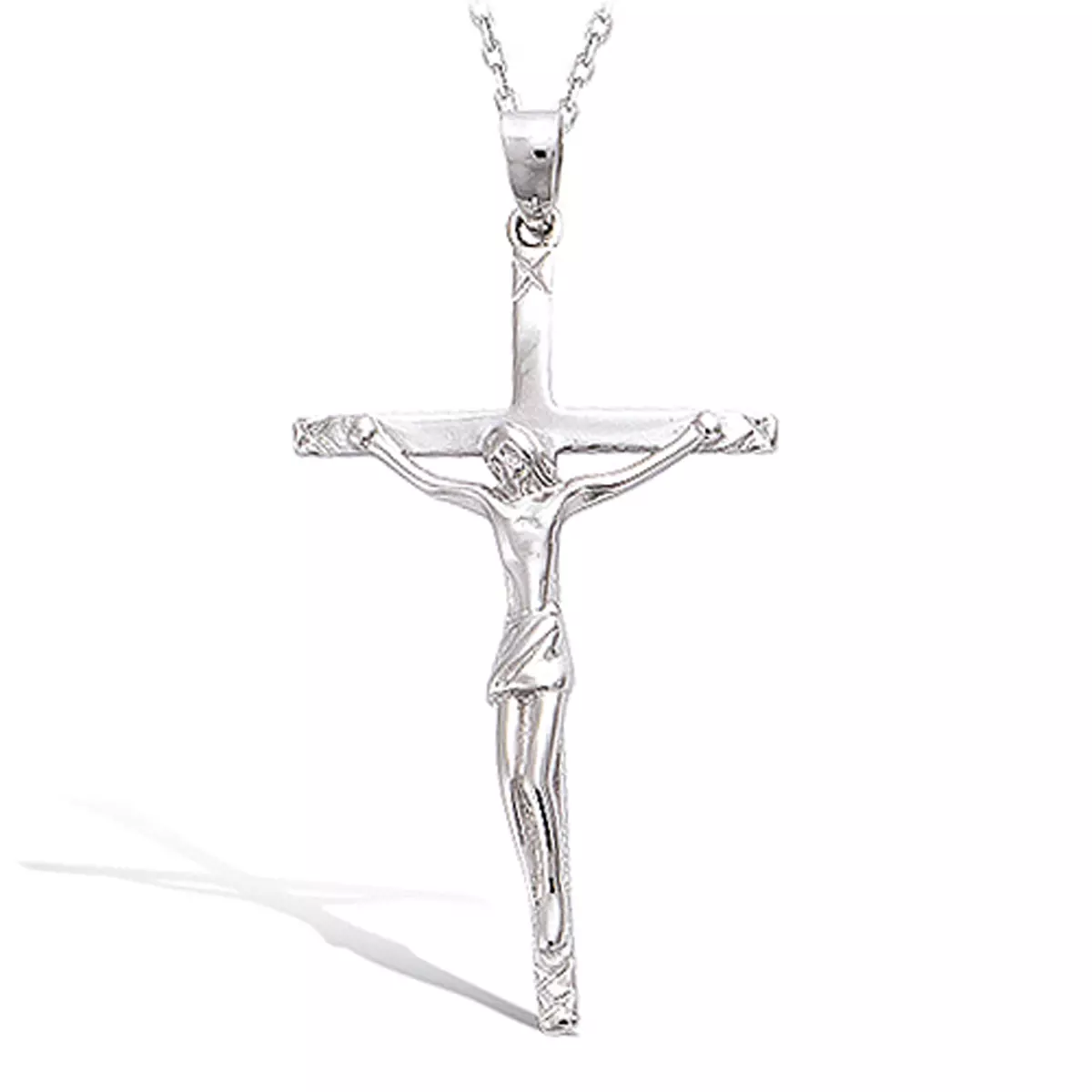 les trésors de lily Pendentif Argent 'Crucifix' argenté (rhodié) 45x25 mm [K9548]