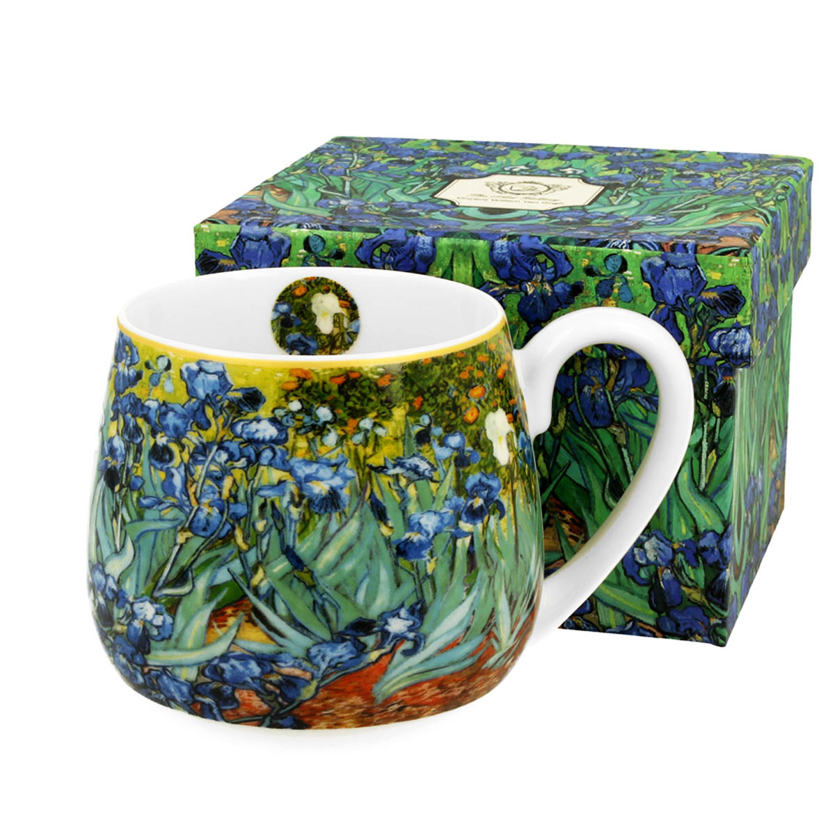 Mug tonneau porcelaine \'Vincent Van Gogh\' (Iris) - 9x9 cm (430 ml) - [R8742]