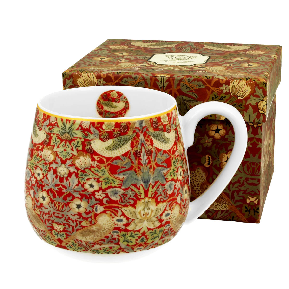 Mug tonneau porcelaine \'William Morris Collection\' (Strawberry Thief) - 9x9 cm (430 ml) - [R8752]