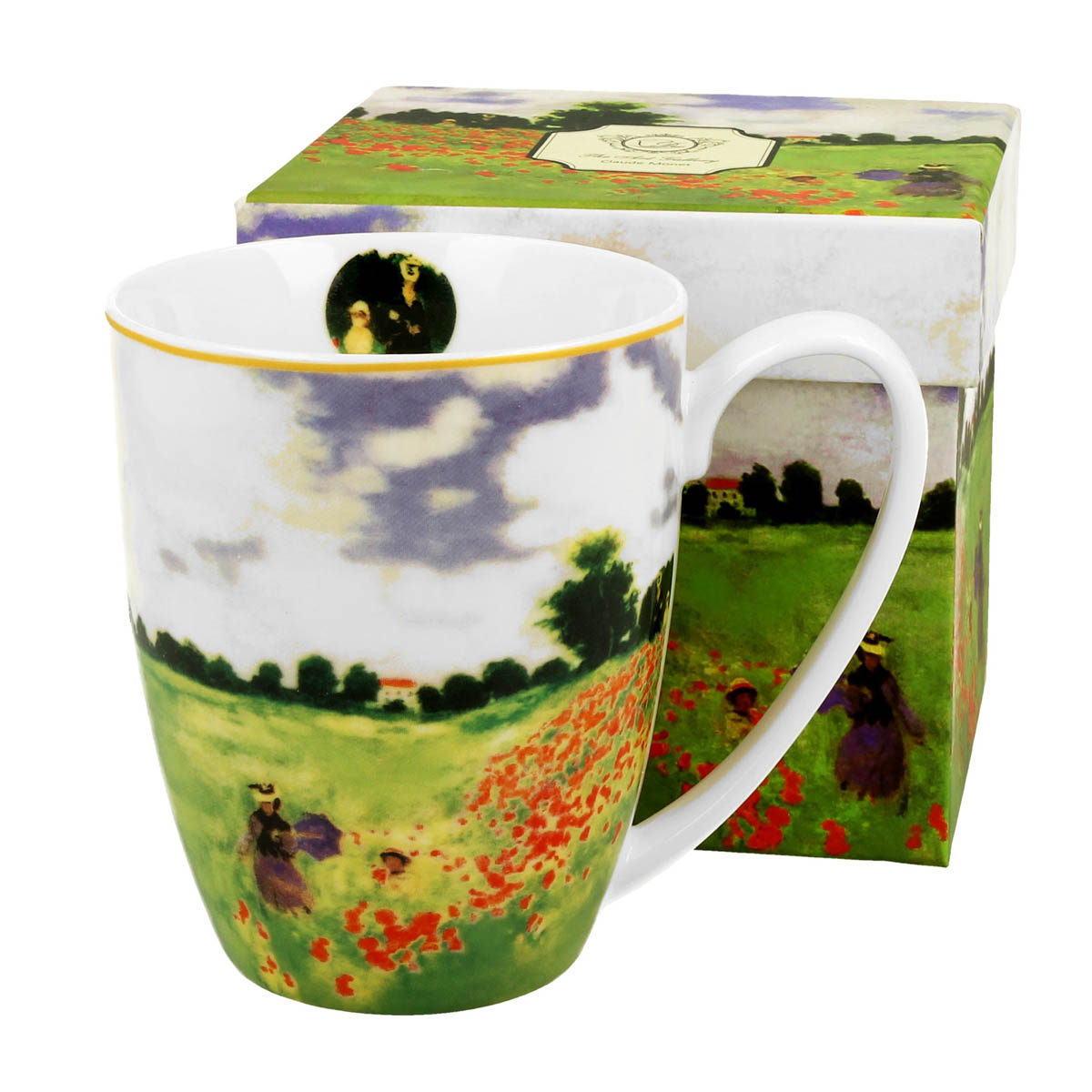 Mug porcelaine \'Claude Monet\' (Champ de Coquelicots) - 10x8 cm (380 ml) - [R8766]