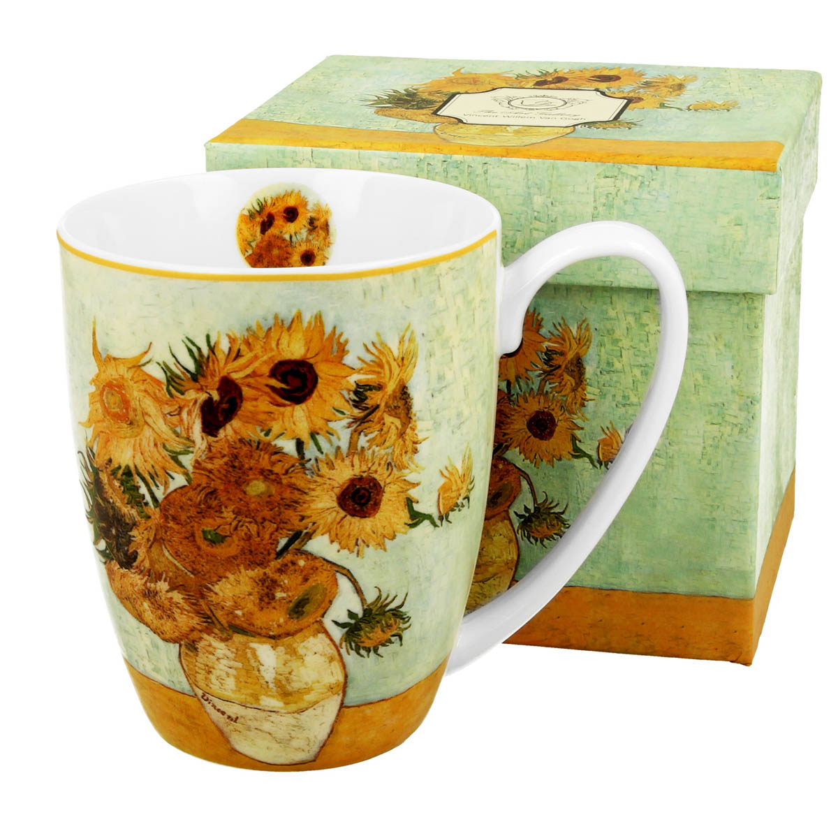 Mug porcelaine \'Vincent Van Gogh\' (les Tournesols) - 10x8 cm (380 ml) - [R8769]