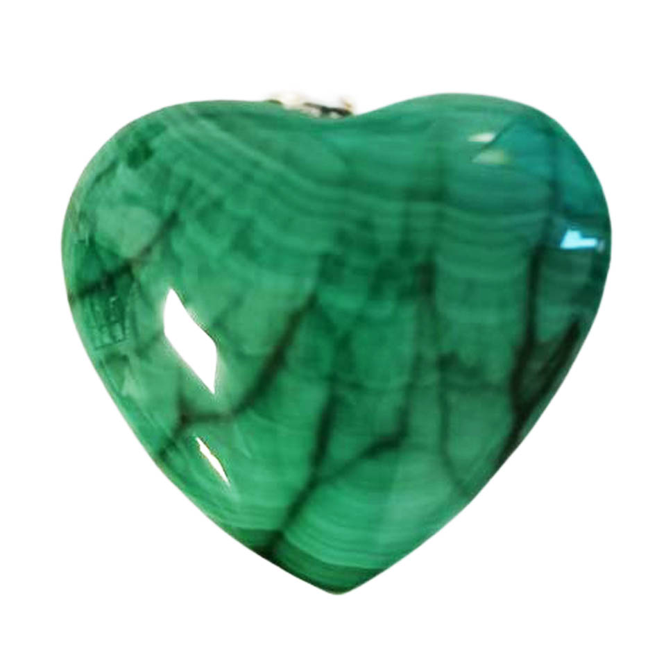 Pendentif artisanal \'Minéralia\' malachite africaine - 30x30 mm - [R8838]