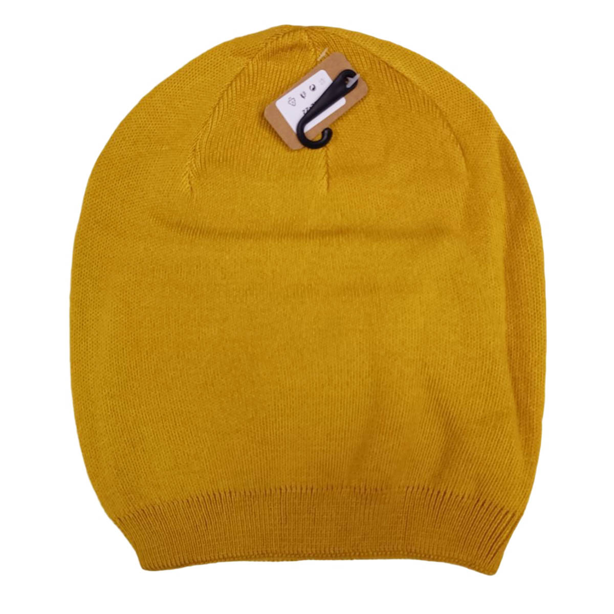 Bonnet laine cachemire \'Highlands\' jaune moutarde - taille unique - [R8903]