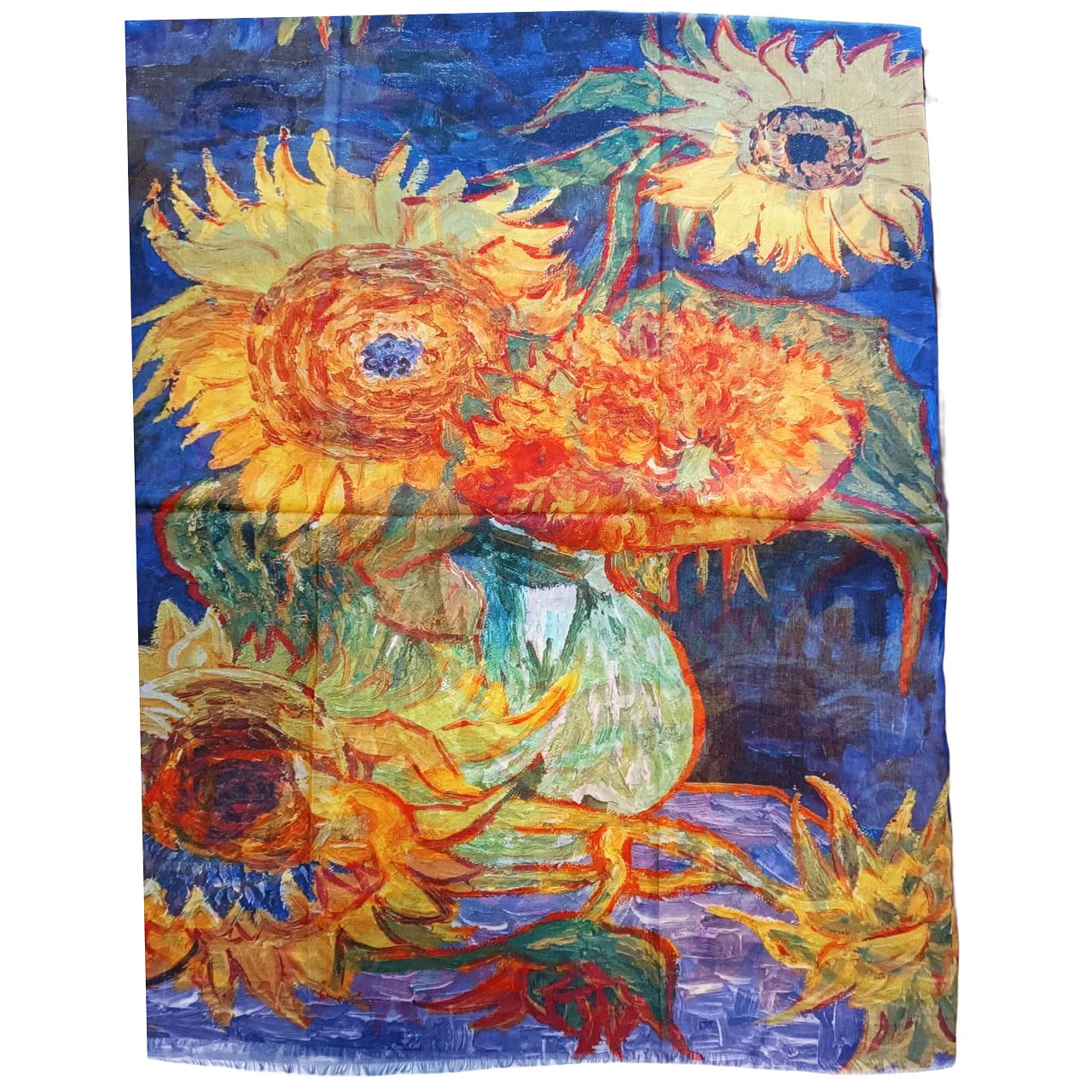 Écharpe coton soie \'Vincent Van Gogh\' les Tournesols - 180x85 cm - [R8944]