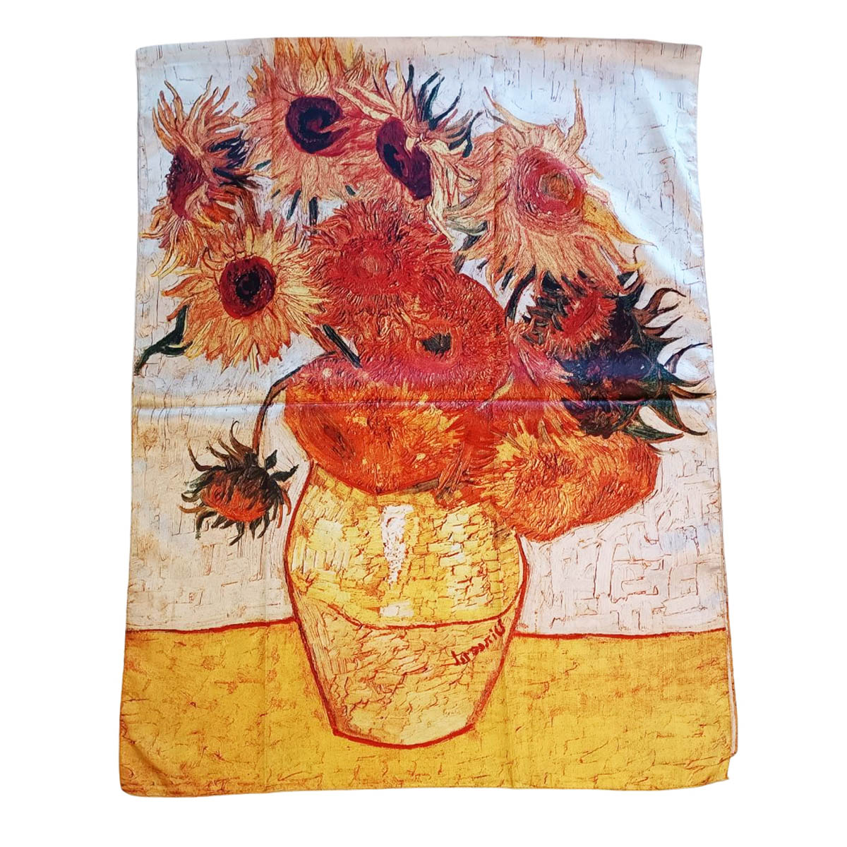 Foulard en soie \'Vincent Van Gogh\' Tournesols -  180x70 cm - [R8952]