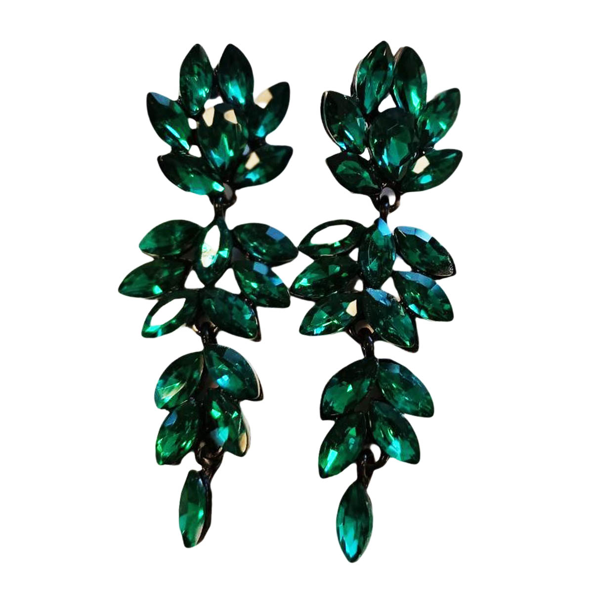 Boucles créateur \'Sissi\' vert - 70x20 mm - [R9009]