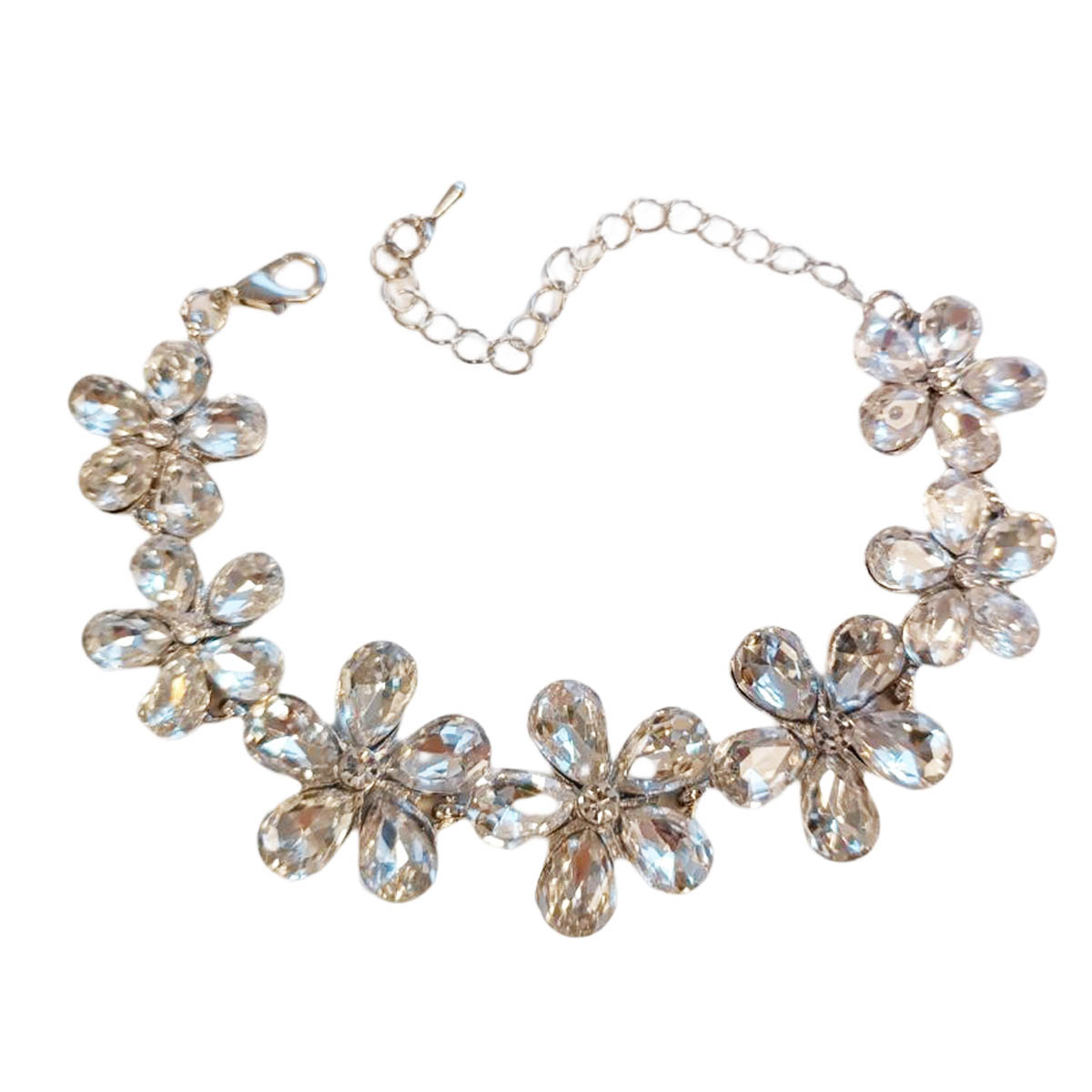 Bracelet Créateur \'Sissi\' blanc argenté - 2 cm - [R9028]