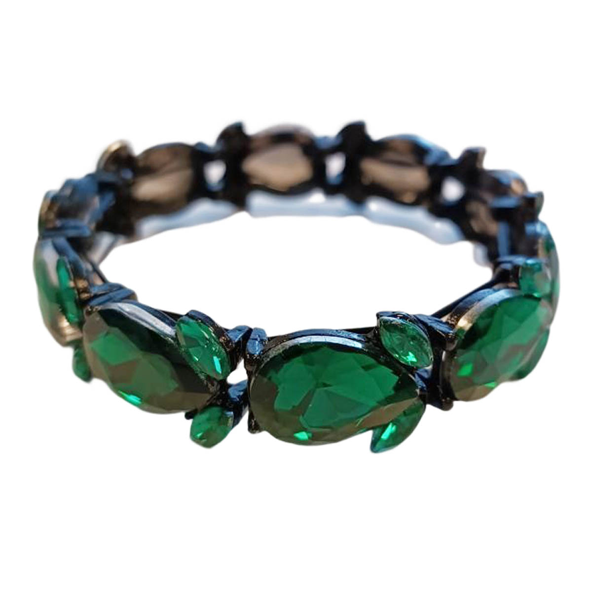 Bracelet Créateur \'Sissi\' vert - 15 mm - [R9038]