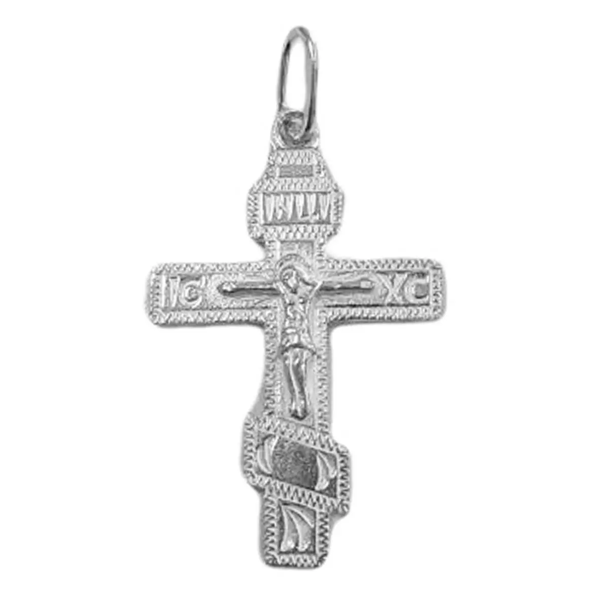 les trésors de lily Pendentif Argent artisanal 'Crucifix' argenté (orthodoxe) 25x17 mm [R9050]