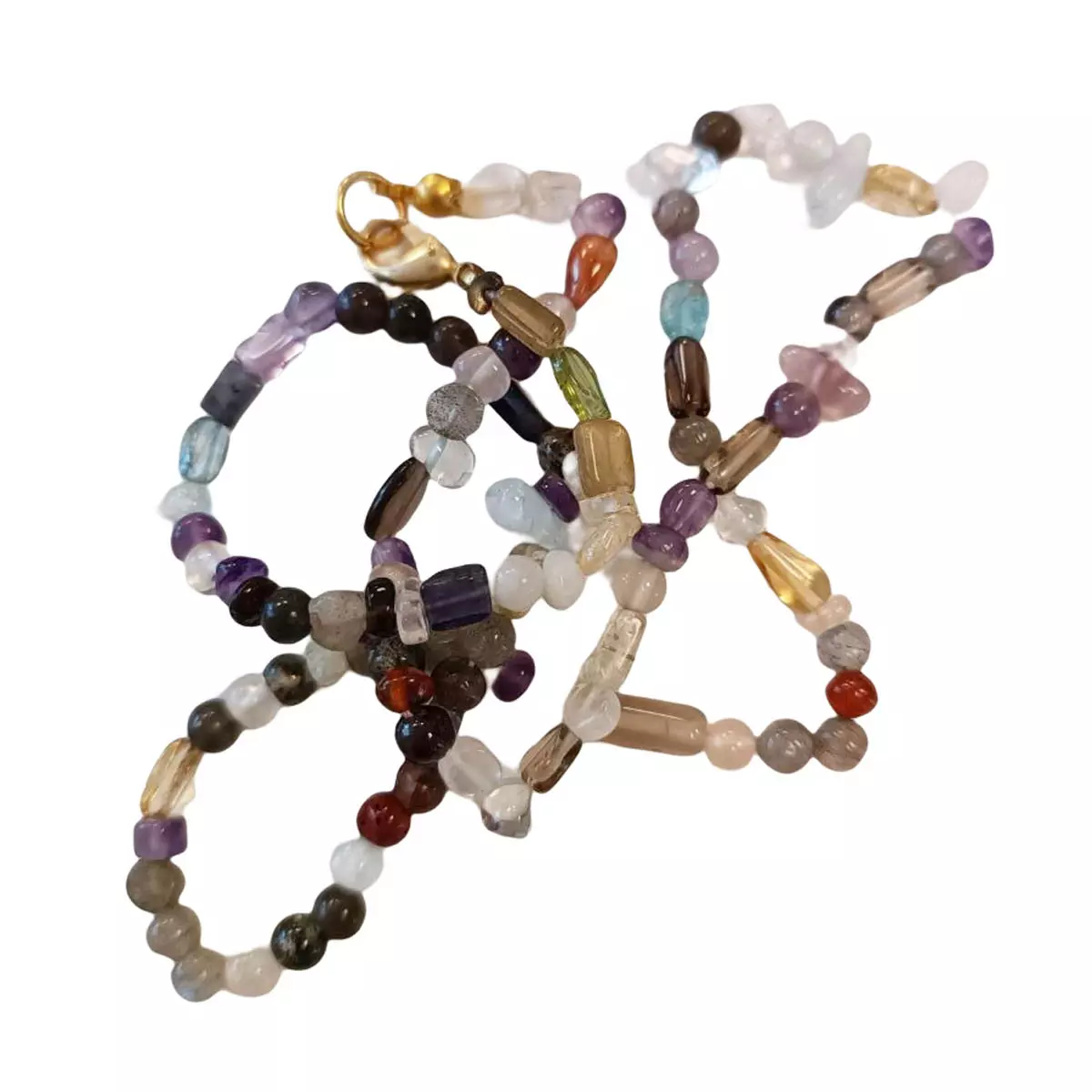 les trésors de lily Collier artisanal 'Minéralia' multicolore 45 cm 4 mm [R9052]
