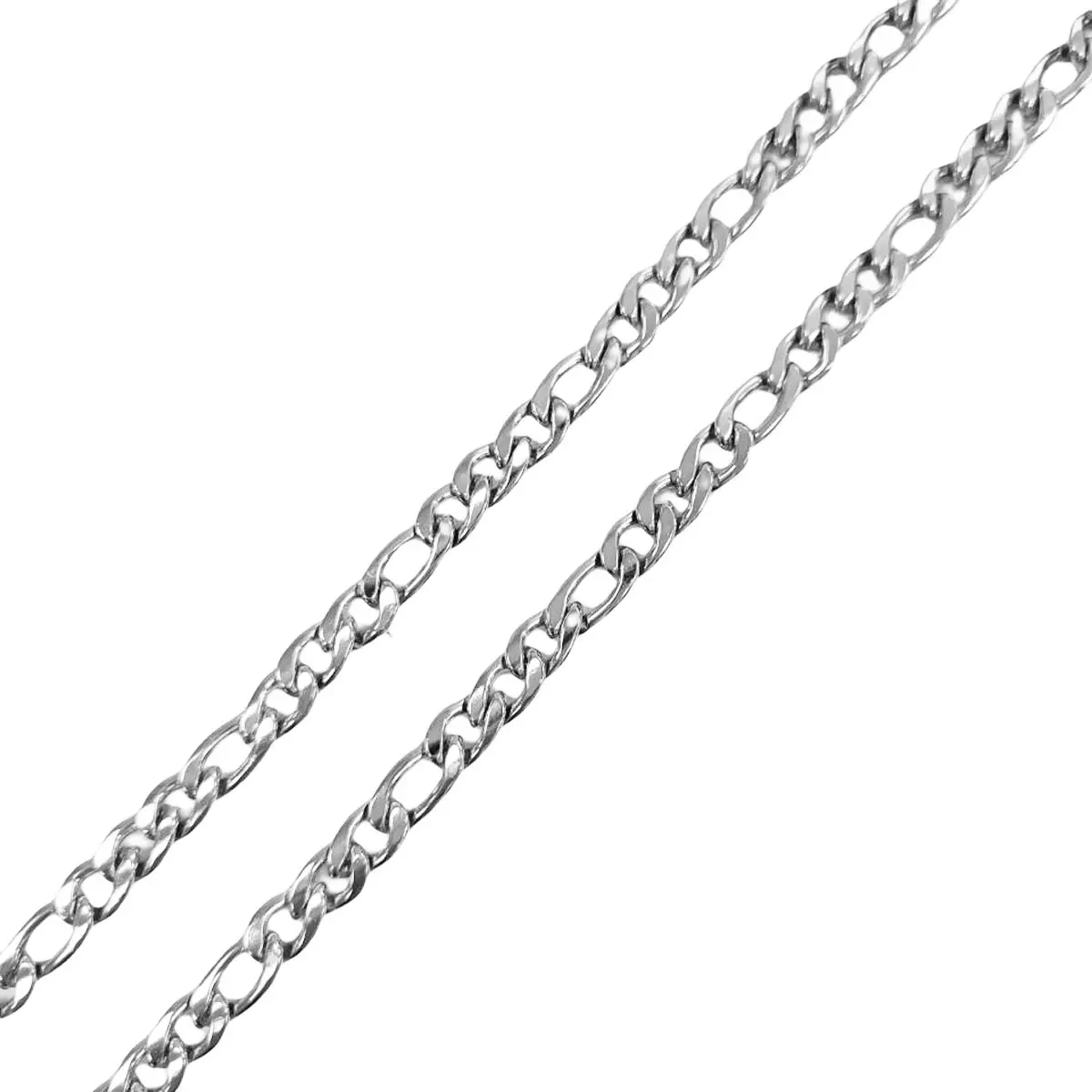 les trésors de lily Collier acier 'Maille Figaro' argenté 55 cm 7 mm [R9072]