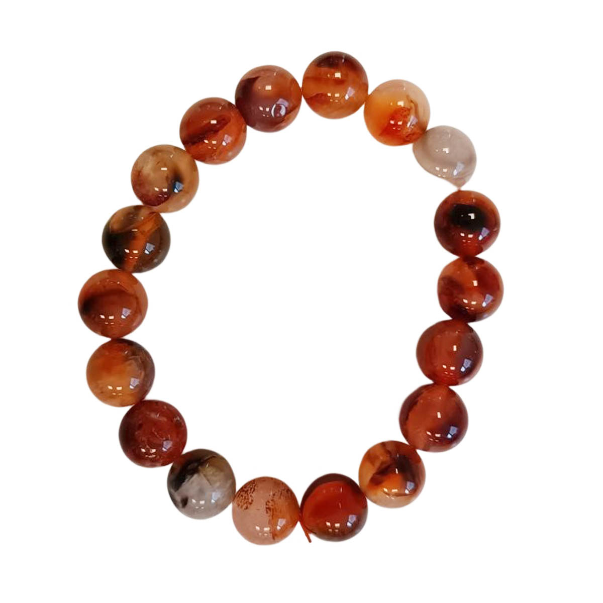 Bracelet créateur \'Minéralia\' cornaline - 10 mm - [R9073]