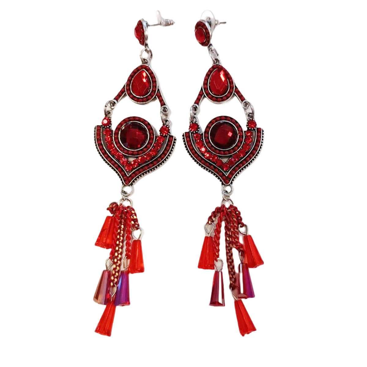 Boucles Créateur \'Altaï\' rouge - 12 cm - [R9076]