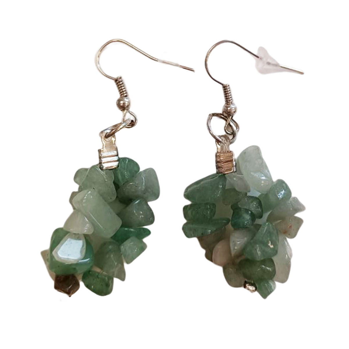 Boucles d\'oreilles \'Mineralia\' aventurine - 25 mm - [R9117]