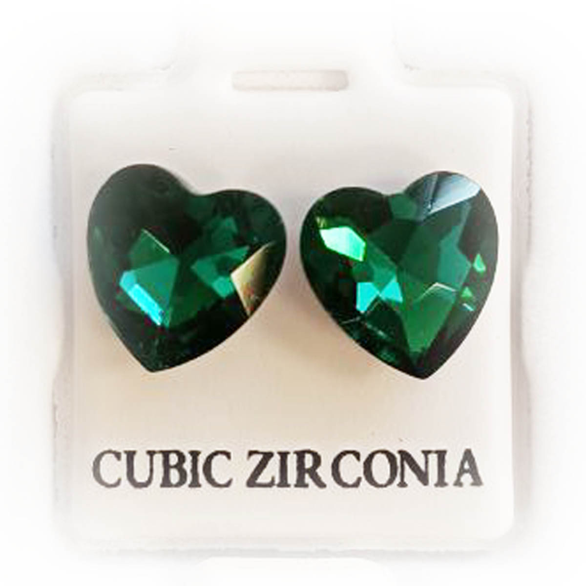 Boucles d\'oreilles \'Love\' vert (cœur) - 10x10 mm - [R9184]